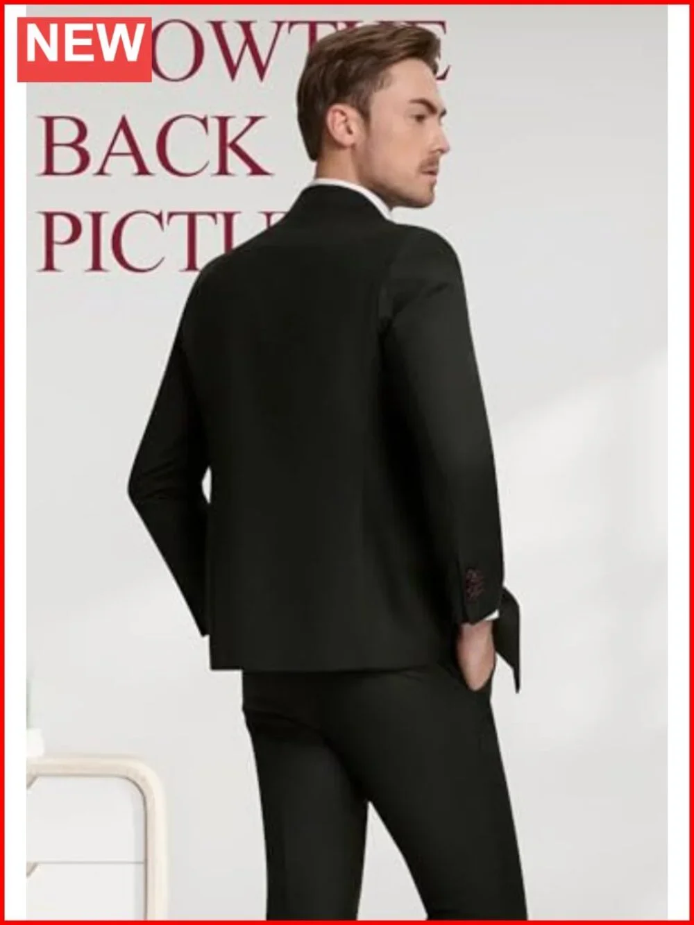 Men's Double Breasted Slim Fit 2-Piece Suit Set Blazer & Pants Formal Prom